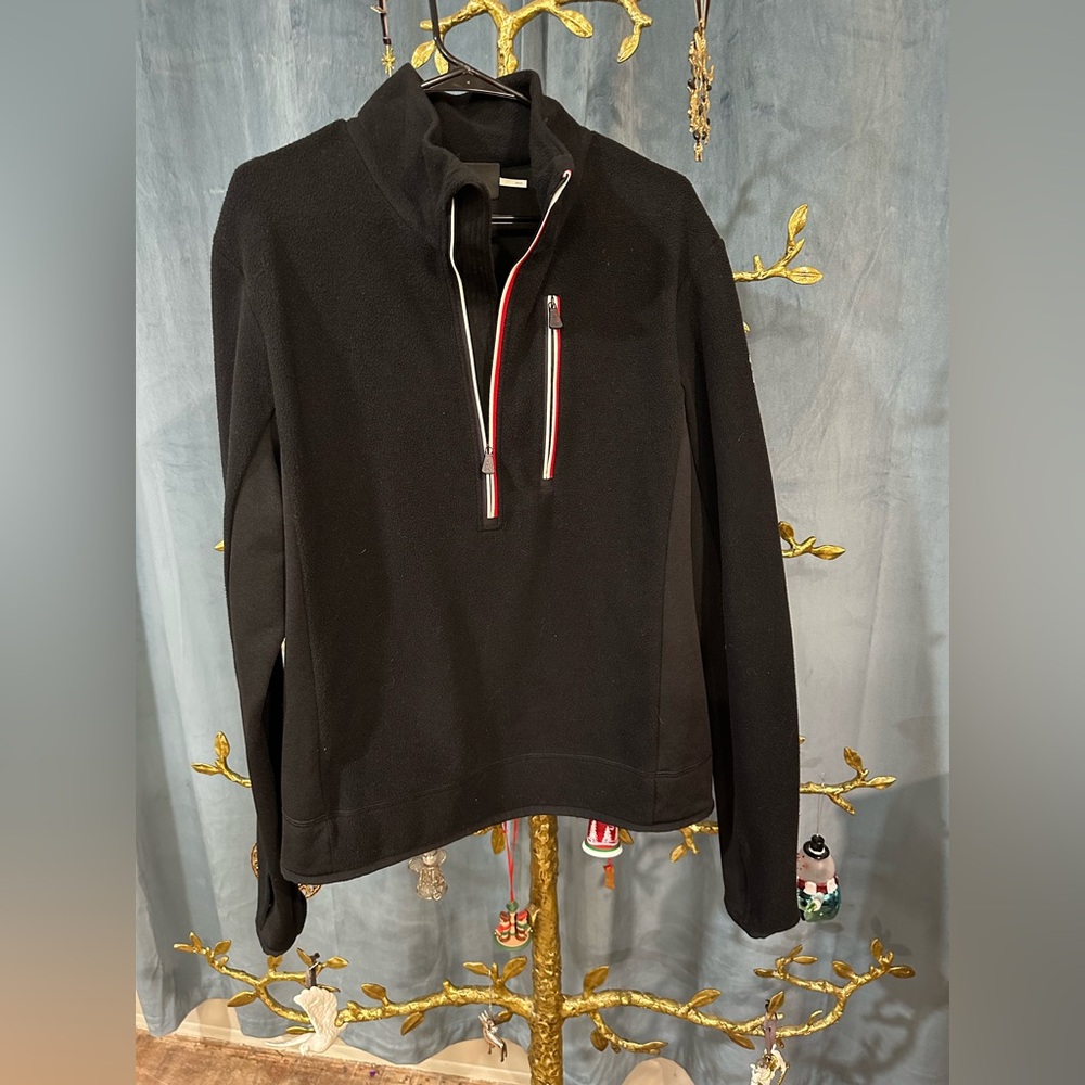 Moncler black half-zip sweatshirt M